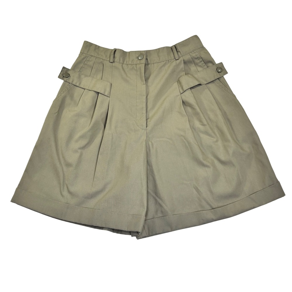 Jaclyn Smith Vintage Khaki Pleated High Waist Shorts Tan Size 12